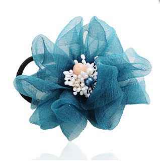 个性亚克力珠珠镶钻大花朵发圈