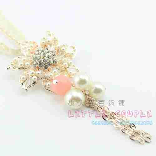 花朵镶嵌捷克钻珍珠