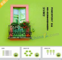 窗户阳台花草盆栽