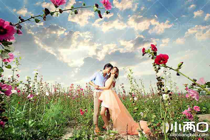 湖畔花海_外景作品_天津金海岸婚纱摄影