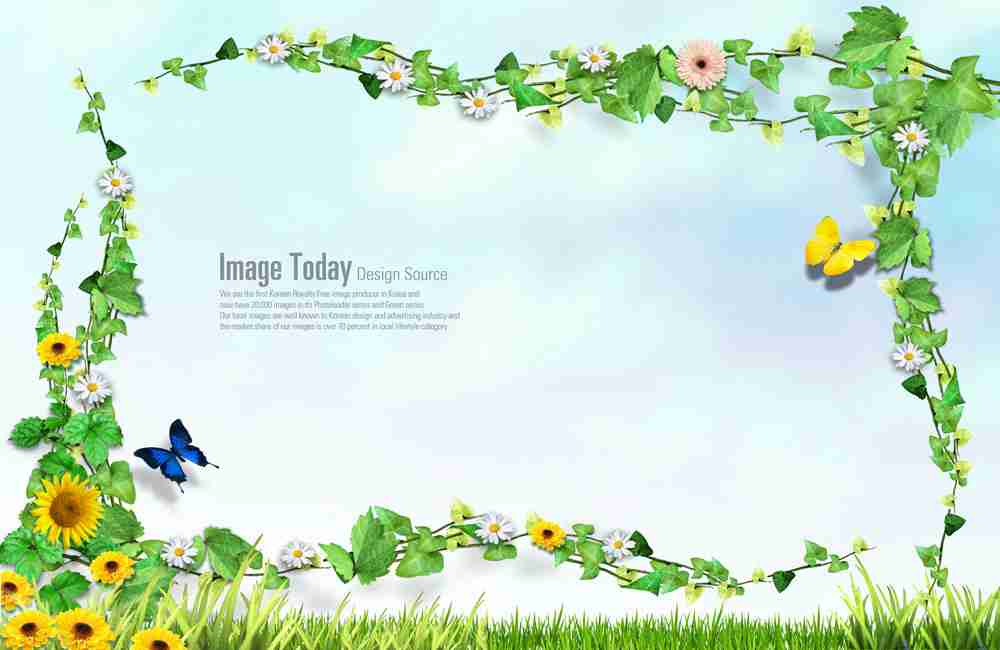 绿色植物相框设计图__海报设计