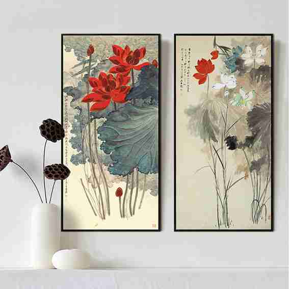 张大千金线荷花