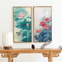 中式水墨装饰画荷花装饰画