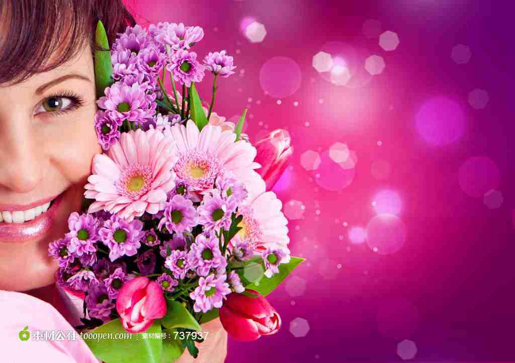 鲜花美女图片素彩图片大全