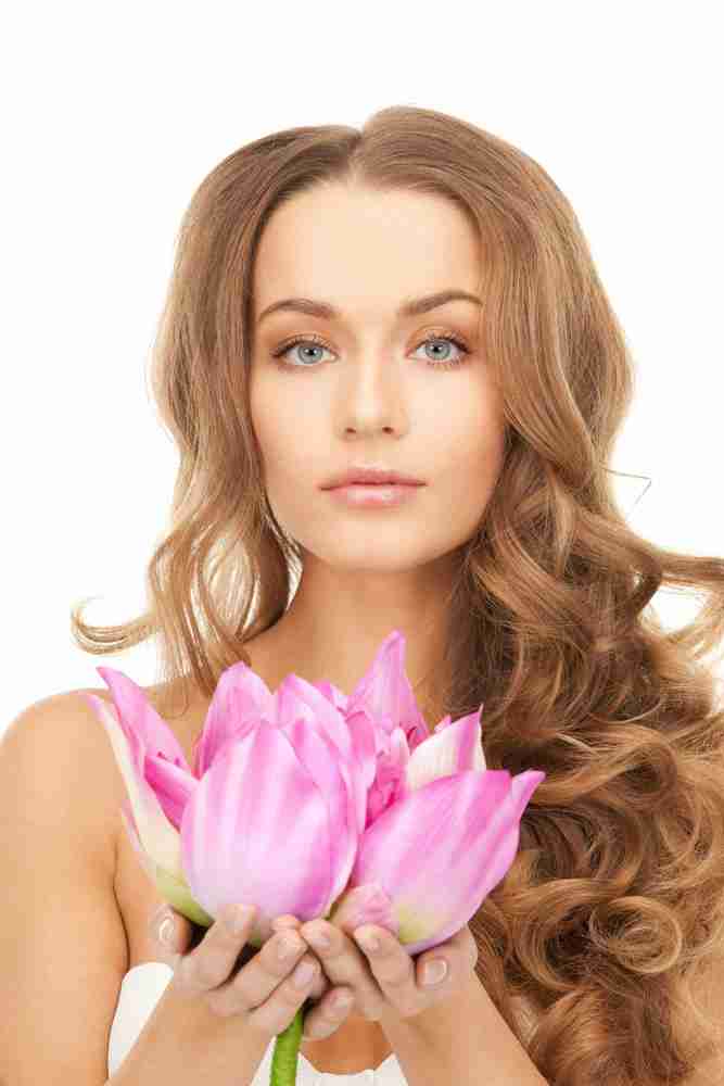 美女与鲜花摄影图片