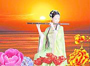 古典美女与花图片