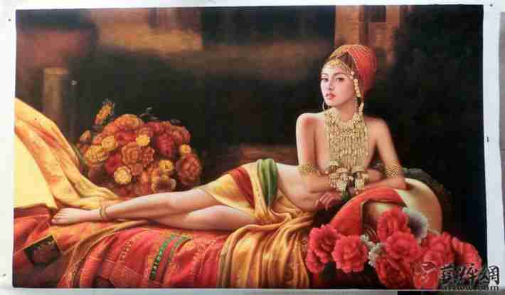 现代古典美女喜花