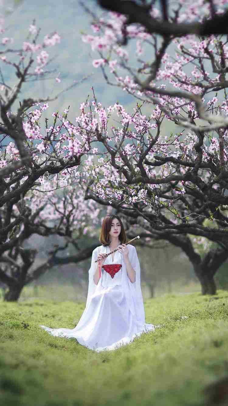 清新脱俗美女写真iphone手机图片