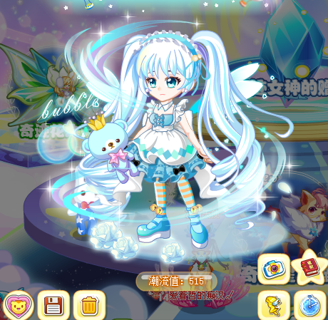 花丛中的绿意仙子