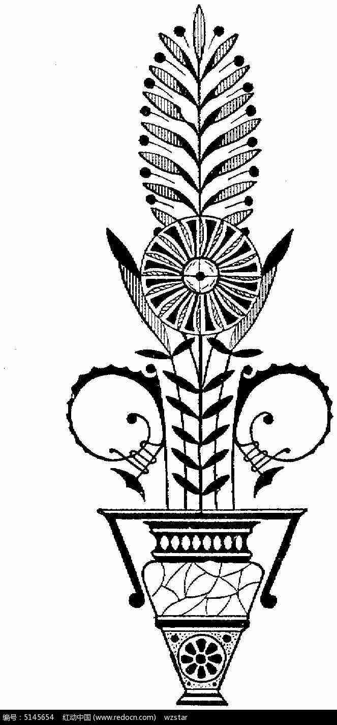 盆栽植物图案设计