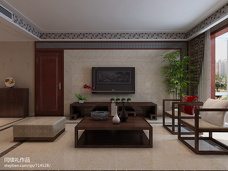 简约电视柜中式电视背景墙