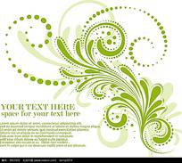 绿色简洁植物花纹矢量图