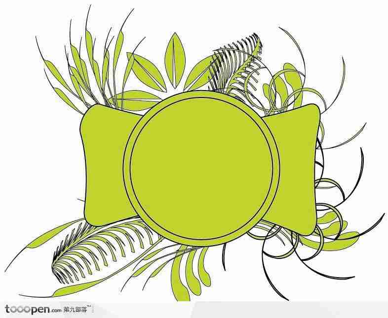 现代简洁植物装饰矢量边框