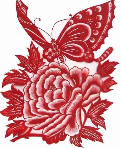 简单植物花草剪纸图片