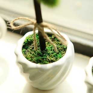 简约绿色植物陶瓷仿真花盆