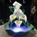 简约现代树脂流水马蹄莲造型喷泉净化空气植物招财