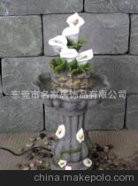 简约现代流水马蹄莲造型喷泉净化空气植物招财摆件