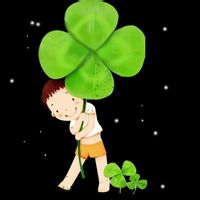 拿着一片四叶草的头像