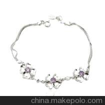 镀白特a烟紫闪烁紫水晶四叶草