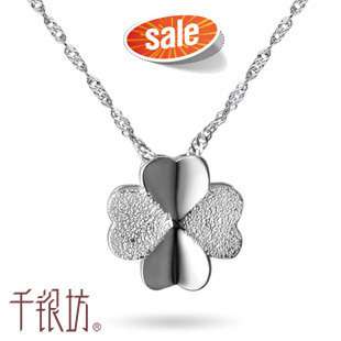 纯银四叶草吊坠女