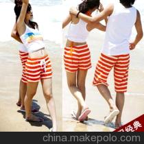 个性夏日必备条纹情侣休闲短裤