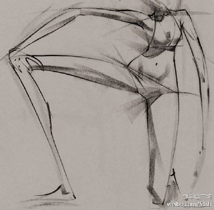 线条手绘人物姿态速写线稿线描素描插画漫画临摹绘画