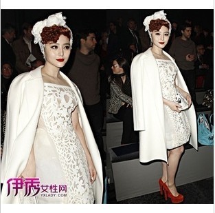 明星欧根纱礼服