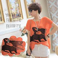 小清新哟卡通图案针织衫