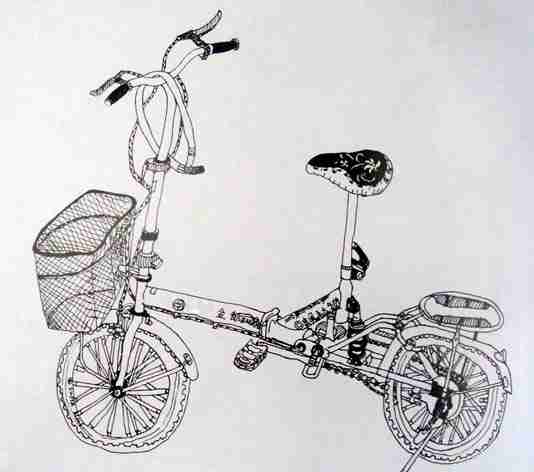 儿童素描自行车