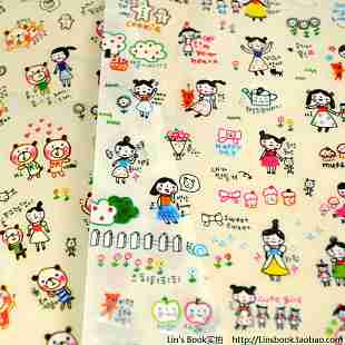 卡通透明日记本贴纸pvc