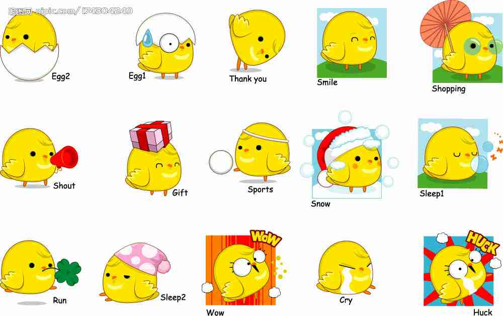 卡通可爱小鸡图片