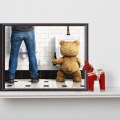 泰迪熊卡通电影海报装饰画现代简约卫生间酒吧