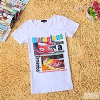 李孝利潮女卡通休闲纯棉t恤短袖