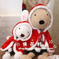 红色手绘印花小地毯