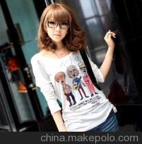 多图白色长袖t恤卡通