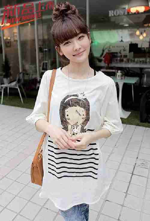 甜美卡通女孩印花