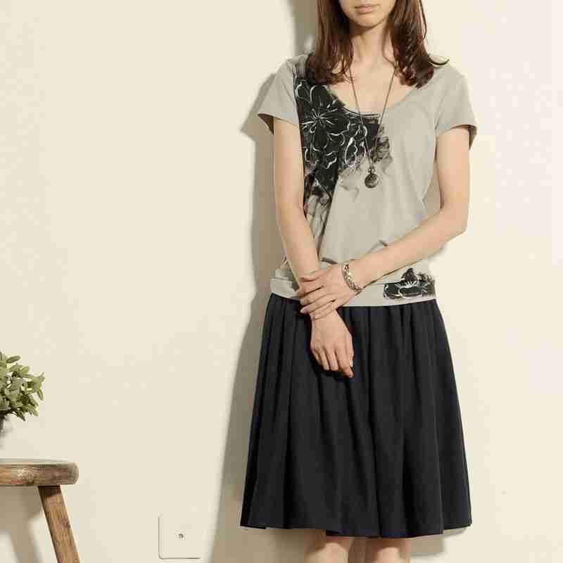 清新文艺气质手绘短袖t恤