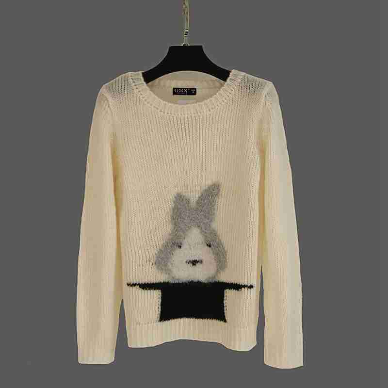 欧美风格可爱卡通小兔子毛衣