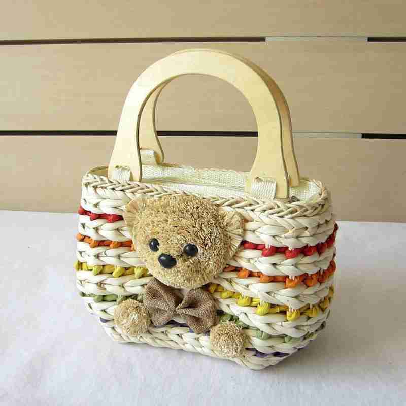 卡通可爱小熊女式木手提