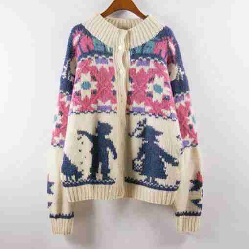 织加厚北欧卡通毛衣开衫
