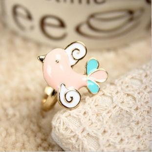 可爱卡通动物花朵水果公主戒指可调