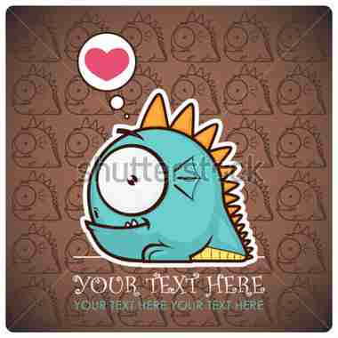 搞笑卡通龙动物贺卡