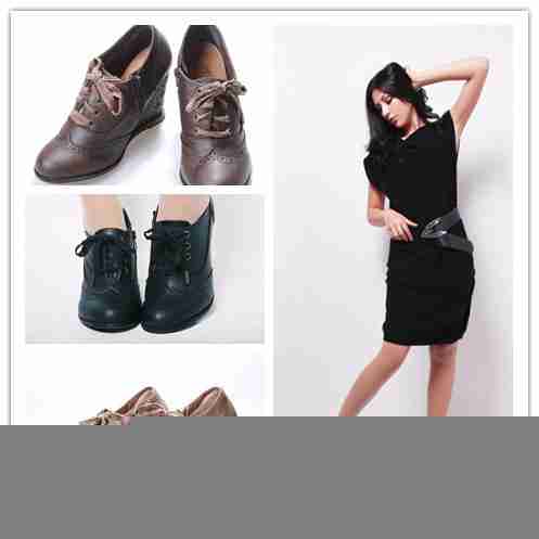 英伦布洛克风格侧拉链绣花