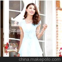 品牌女裙装夏群子omei欧美立体玫瑰花朵美女