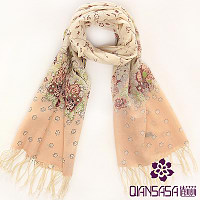 手绘优雅气质澳毛围巾