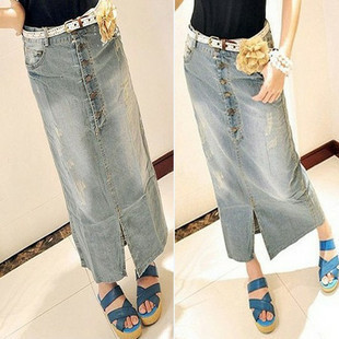 气质牛仔长裙吾菜牙牙