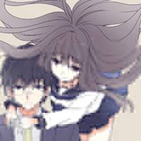 二次元呆萌女生头像卡通情侣头像一男一女分开的两