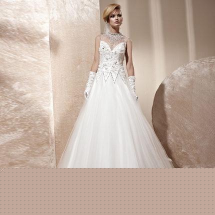 b双肩蕾丝婚纱精致优雅气质迷人低调中