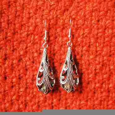 波西米亚民族气质古典镂空花耳环