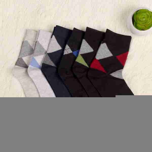 一左一右男袜纯棉薄优雅格子棉袜商务搭配袜男士袜子